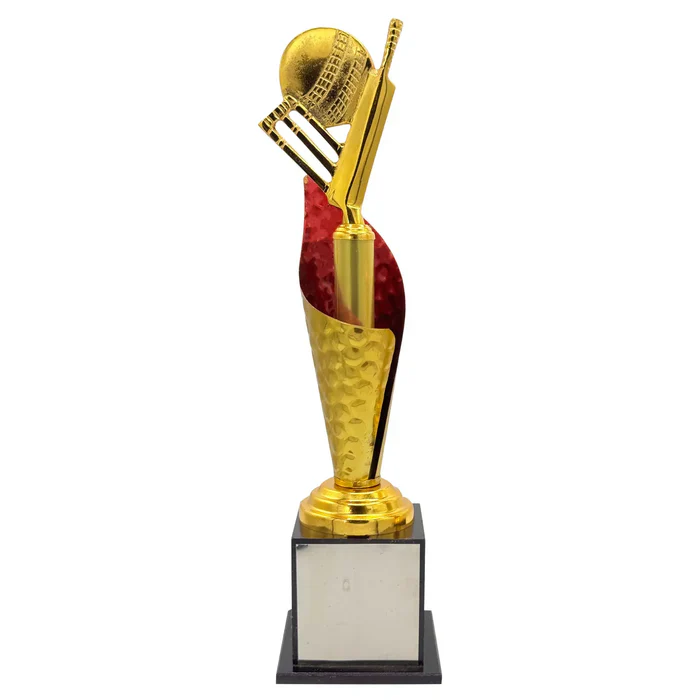 Crystal Gold Cricket Trophy - Image 2