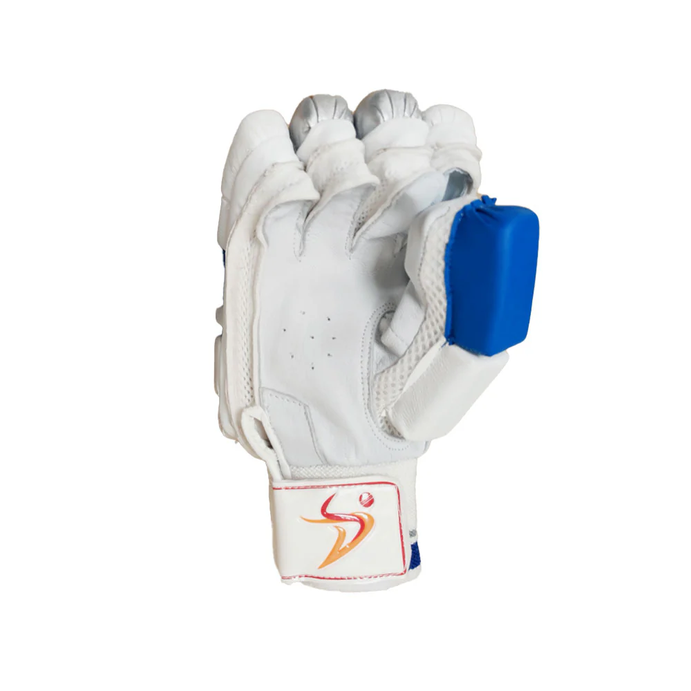DS Sports D 1.0 Batting Gloves Youth (Silver/Blue) - Image 5