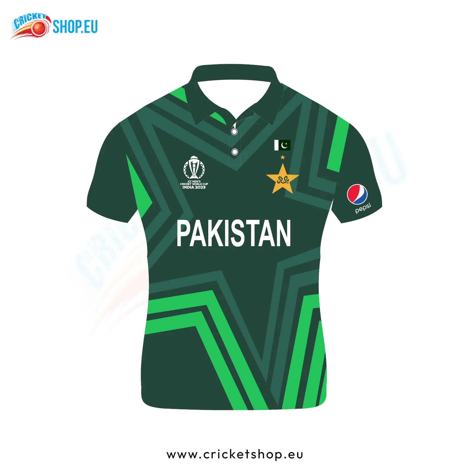 ICC Mens Pakistani World Cup Fan Shirt 2023 - Image 2