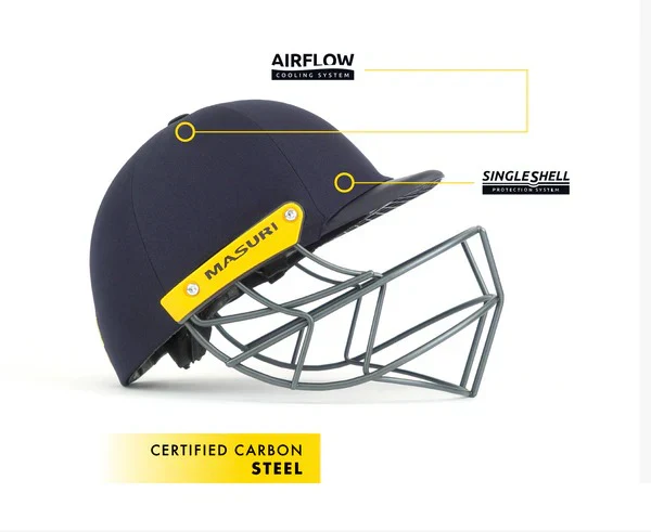 Masuri C Line Plus Steel Cricket Helmet Black - Image 5